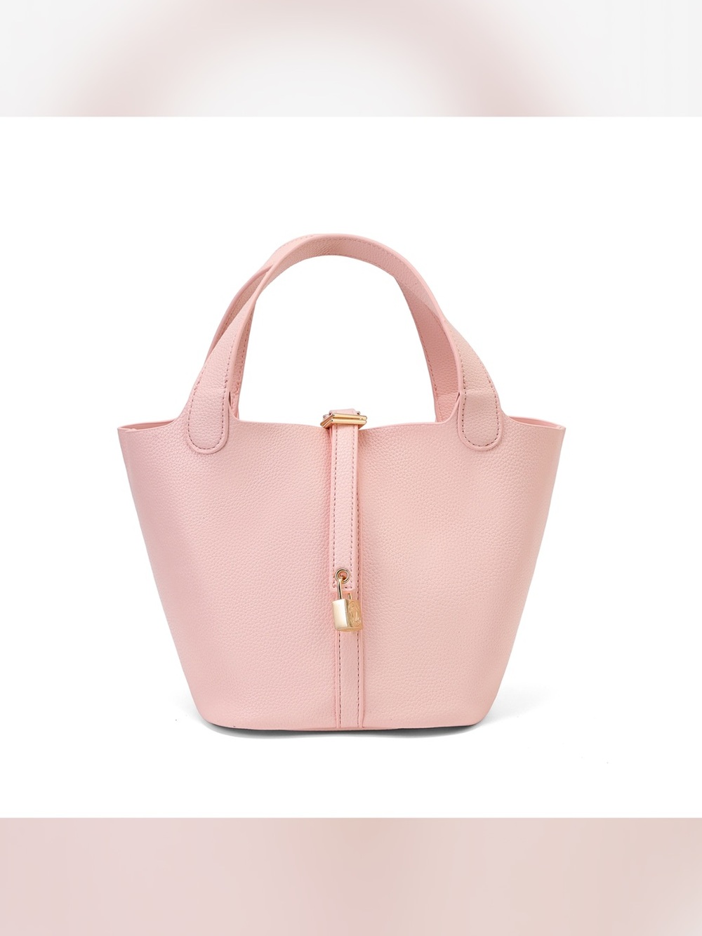 Valentino Orlandi Pink Pebbled Tote Handbag Gold Lock Charm NWT